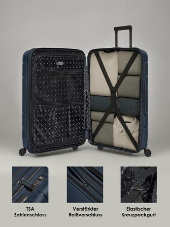 Набір валіз REDOLZ Essentials 11 Trolley Set 3-teilig Midnight Blue (56 см) – розширюваний