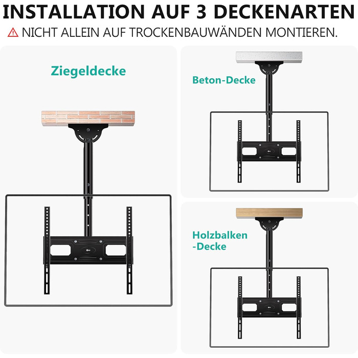 Кронштейн для телевізора WALI поворотний, настінний, 66-165 см (до 45 кг), VESA 400x400, чорний