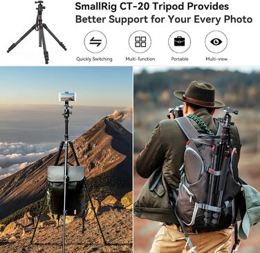 Штатив SMALLRIG з моноподом та кульовою головкою 360° (36 мм), 78'/200 см, вантажопідйомність 15 кг, для фото та відеозйомки