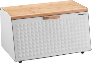 Кляузберг Brotbox: дерев'яний та металевий хлібний ящик/кошик (чорний/білий)