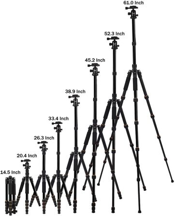 Штатив ZOMEI Q666 для камери: алюмінієвий, 155 см, 3-в-1 (штатив, макроштатив, монопод), з кульковою головкою 360° та швидкою платформою 1/4'