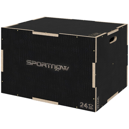 Спортивний бокс Sprungbox 3 в 1: Пліометрична платформа для дому та залу, з ручкою, чорний