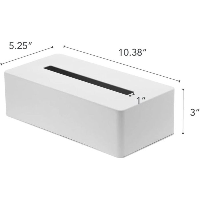 YAMAZAKI 4215 TOWER Tissue Box Holder Minimalist Design, Steel Alloy, White, 26.5 x 13.5 x 7.5 cm (LxBxH)
