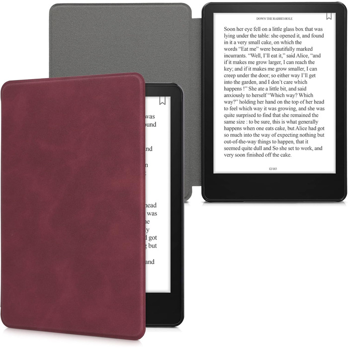 Чохол kwmobile для Amazon Kindle Paperwhite 11-го покоління (2021) - з екошкіри, захисний, темно-червоний