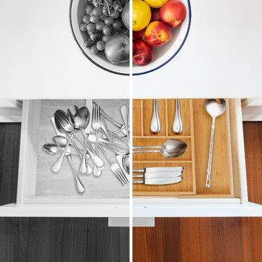 Relaxdays Extendable Bamboo Cutlery Box