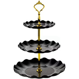 Чотирирівнева стійка для тістечок та капкейків Wagoodter, чорна. Ідеально для вечірок, свят та декору