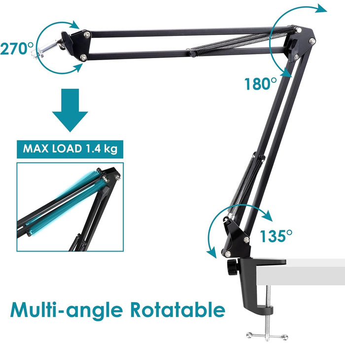 Тримач для мікрофона SM7B YOUSHARES 04 з поп-фільтром - Шарнірний мікрофонний стійка для студійного мікрофона Shure SM7B XLR