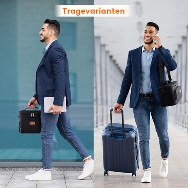 Термосумка LifeWit 9L для обідів та пікніків, чорна, вміщує 12 банок