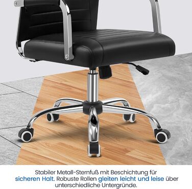 Офісний крісло Yaheetech з ергономічним дизайном, з підлокітниками, для офісу та дому, чорний, до 136 кг