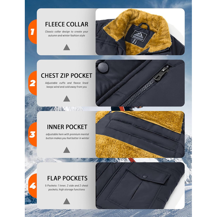 Чоловіча жилетка MAGCOMSEN з підкладкою, зимова, без рукавів, тепла флісова жилетка, для відпочинку, термо, перехідна жилетка з багатою кишенями, 3XL, темно-сіра