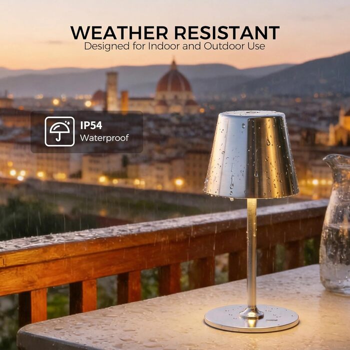 Світлодіодний настільний світильник бездротовий, димований, з акумулятором (2 шт) - Silber