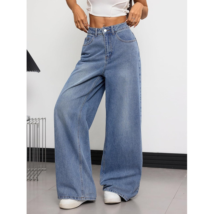 Джинси жіночі кльош Damen Baggy Y2K сині XS (D20)