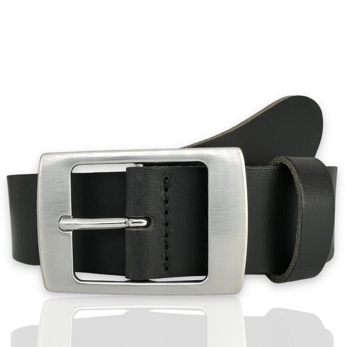 Жіночий шкіряний ремінь Friedrich Hoffmann чорний, ширина 4 см, Made in Germany - 100 см