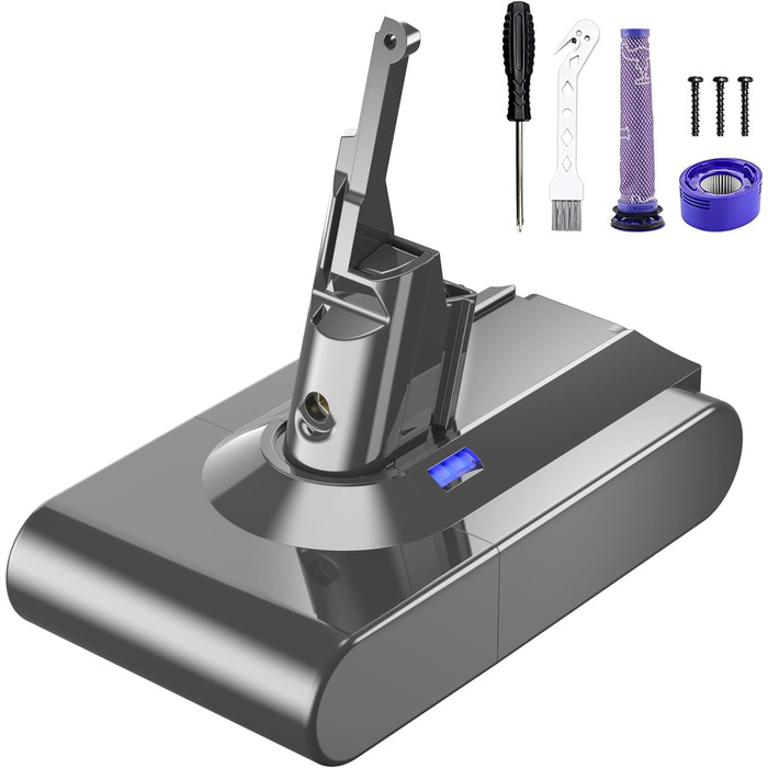Акумулятор V8 6000mAh Powtree для пилососа Dyson SV10 (2 фільтри + викрутка + 3 шурупи + щітка)