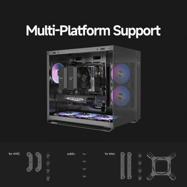 Ocypus Iota A62 BK: Кулер для CPU з цифровим дисплеєм, 6 теплових трубок, 2 вентилятори 120mm, підтримка AMD AM4/AM5, Intel LGA 115X/1200/1700/1851