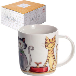 SPOTTED DOG GIFT COMPANY - Mug with Cat Motifs - White - Large