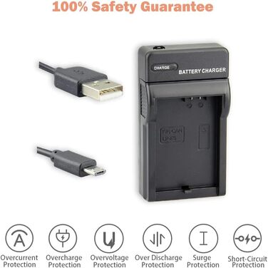 Акумулятор Li-Ion LP-E5 (2 шт.) та Micro USB зарядний пристрій для Canon EOS 450D 500D 1000D Kiss F X2 X3 Rebel XS XSi T1i