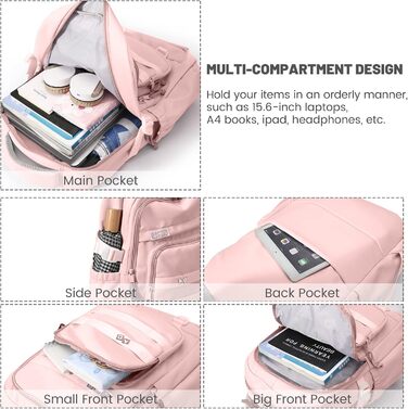Дитячий рюкзак для школи дівчинки-підлітка, водонепроникний, велика місткість, рожевий