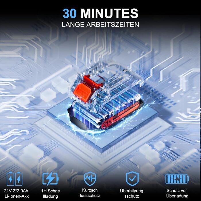 Акумуляторна міні-пилка Olubfdh 4000mAh, 6 дюймів, з автоматичним змащенням, 2 акумулятори 2000mAh, для стрижки гілок та дерева