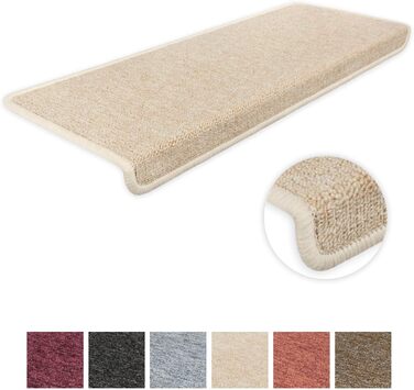 Ступінчасті килимки Kettelservice-Metzker Monza прямокутної форми, бежевого кольору, набір з 16 шт.