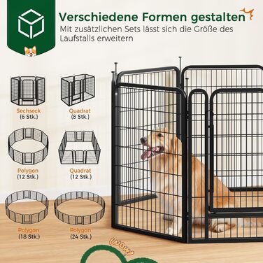 Переносний вольєр для собак Yaheetech 100 см, 16 частин, з 2 дверцятами, для дому та саду, без інструментів