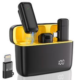 Камерний мікрофон бездротовий для iPhone/Android/Laptop, Mini мікрофон, професійний Dual USB-C, для відеозапису, стрімінгу, Vlog, YouTube, TikTok