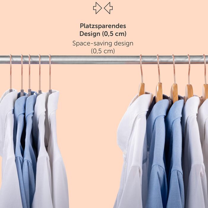 Blumtal Clothes Hangers, 50 Pieces - Velvet Clothes Hangers, 360° Swivel and Load-Bearing - Space-Saving and Non-Slip Clothes Hangers - Gray Clothes Hangers with Velvet Cover - Velvet Hangers - Gray Velvet Clothes Hangers - Hangers