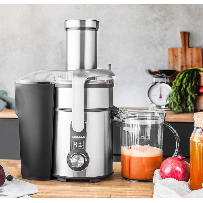 Електричний соковитискач Gastroback 40151 Design Multi Juicer Digital, 1300 Вт, XXL завантажувальний отвір (84 мм), 5 швидкостей
