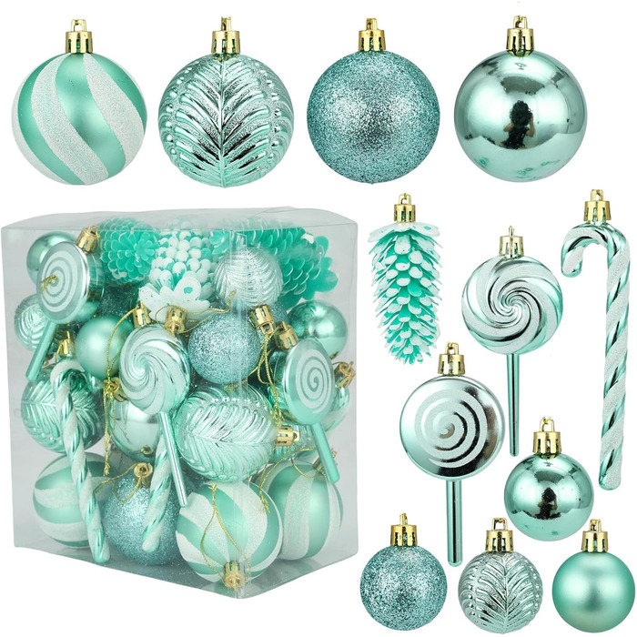 Набір прикрас для ялинки 40 шт. Червоні кулі з пластику, стійкі до пошкоджень. Новорічні прикраси для ялинки.