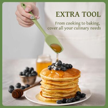 Набір кухонних аксесуарів Kikcoin 43 шт. – Силіконовий набір кухонних інструментів, безпечний для миття в посудомийній машині, лопатки для антипригарного посуду, стійкий до 230°C, кухонні помічники з підставкою, BPA-free, колір: авокадо