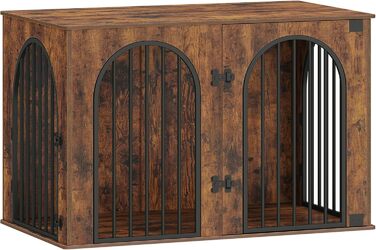 Клітка для собак Hzuaneri, 108 см, 3 двері, сучасний дизайн, для дому, міцна, 108x64x76 см, вінтажний колір, DFC86001B