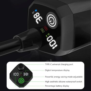BORDEAG Портативний душ для кемпінгу з акумулятором 6000mAh, перезаряджуваний, з насосом, лійкою та складним відром для душу. Душ для подорожей, пляжу, миття авто.