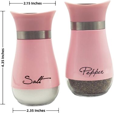 Набір солі та перцю (2 шт) з підставкою, скло та нержавіюча сталь, для кухні та кемпінгу
