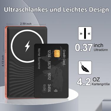 Power Bank Dbasne магнітний 5000mAh, 20W PD, QC 3.0, USB-C для iPhone 16/15/14/13, Travel, Outdoor (Orange)