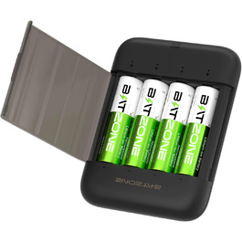 4 шт. акумулятори AA 1.5V 2500 mAh Lithium з зарядним пристроєм на 4 слоти (без кабелю зарядки)