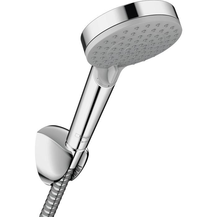 hansgrohe Vernis Blend - water-saving shower set, round shower head 9.7 l/min (EcoSmart) with 1.60m shower hose and shower head holder, hand shower with 2 spray patterns, Chrome