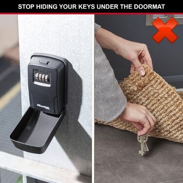 Master Lock Wall Mounted Key Safe - Outdoor Key Lock Box - 11.9 x 8.5 x 3.6 cm
