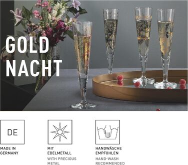 Кельхі для шампанського RITZENHOFF Goldnacht, 200 мл, набір 2 шт, з справжнім золотом, Made in Germany