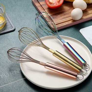 Набір вінчиків Kyraton з нержавіючої сталі (8', 10', 12') - 3 шт. для кухні, приготування їжі, збивання та перемішування