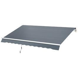 Outsunny Awning Canopy Fabric with Flounce, Water-Repellent Replacement Fabric for 4 x 3 m Awnings, Awning Fabric, Sunshade for Garden, Balcony, Yard, Grey | Aosom