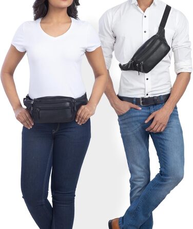 STILORD 'Zion' сумка на пояс з натуральної шкіри, через плече, на груди - чоловіча/жіноча, для фестивалів, чорна Obsidian, шкіряна