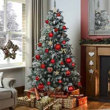 40 шт. новорічні кулі для прикраси ялинки 4 см, 8 см, червоні (4CM, 8CM, 40 шт.)