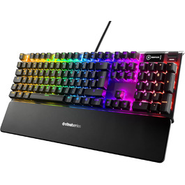 SteelSeries Apex 7 - Механічна ігрова клавіатура з OLED дисплеєм - Червоні перемикачі - Розкладка DE (QWERTZ)