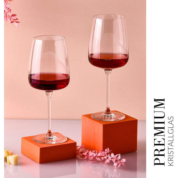 Набір келихів Krosno для білого, рожевого вина та Prosecco, 4 шт., об'єм 650/480 мл, сучасна колекція, для дому, ресторану, кухні, безпечні для миття в посудомийній машині