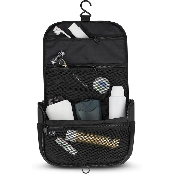 Чоловіча та жіноча косметичка Johnny Urban Kulturtasche Logan чорного кольору - велика, для подорожей, з прозорим кишенькою для рідин (ручна поклажа)