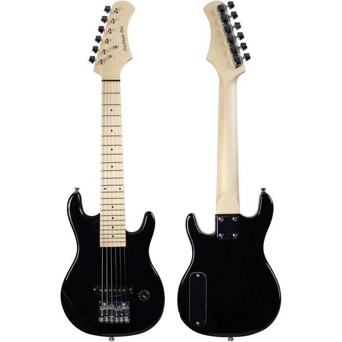 Дитячий електрогітарний набір YMC, 76.2 см, з підсилювачем 5 Вт, Gigbag, ремінь, кабель, струни, медіатори та ключ, Чорний