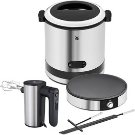 Електрична млинниця WMF Lono 1600 Вт, 33 см, антипригарна поверхня, з лопаткою і розподільником тіста, набір для приготування млинців та крепів