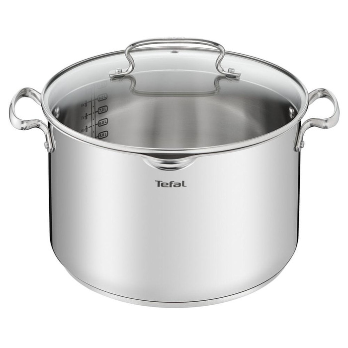 Каструля традиційна Tefal Duetto+ 10,1 л, нержавіюча сталь, 28 см, з антипригарним покриттям