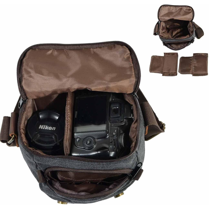 Чохол для камери Neuleben: водонепроникний, з канвасу, унісекс для DSLR (Дunkelgrau)