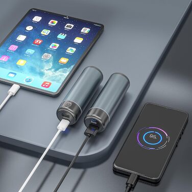 Електричні грілки для рук EXTSUD 2 шт. 5000mAh з USB-зарядкою, 3 режими нагріву, Powerbank для відпочинку на природі, подарунок